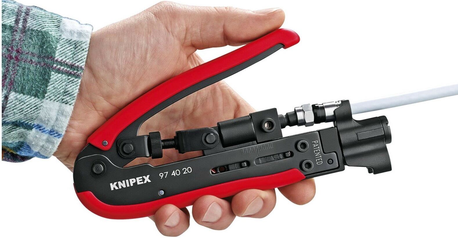 מחבר F דחיסה לכבל קואקסיאלי קינפקס KNIPEX 97 99 500 PICTURE